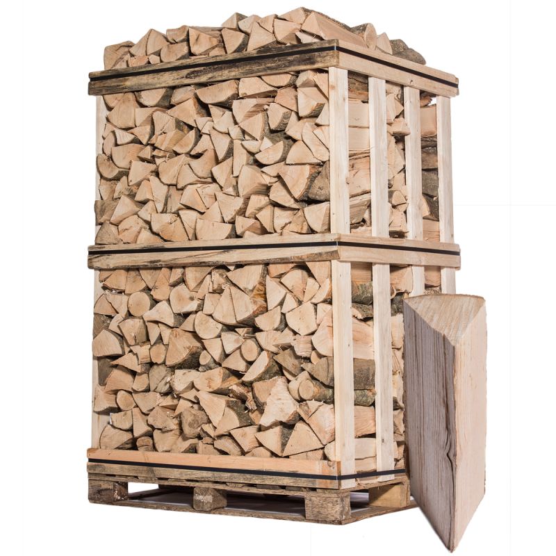 Palette 1000kg, Bûches 33cm Premium, bois empilés, 100% naturel EXTRA SEC -  Energie Colo